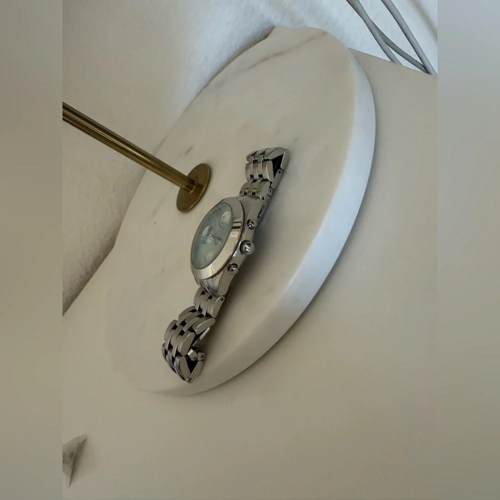 Marc Jacobs Peeker Chronograph Silver Dial Silver Steel